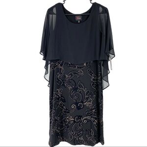 JM STUDIO Women's Overlay Sequin Midi Dress Size 6